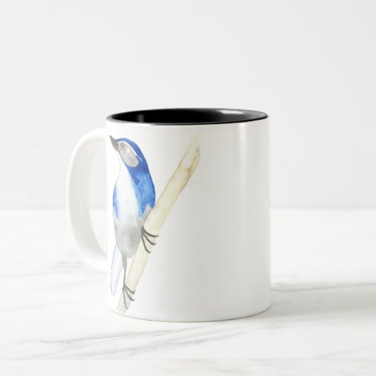 California Scrub Jay Two-Tone Coffee Mok (Voorkant links)