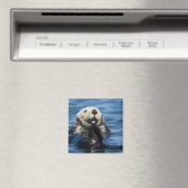 California Sea Otter Enhydra lutris grooms Magneet (Insitu (Vaatwasser))