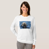 California Sea Otter Enhydra lutris grooms T-shirt (Voorkant volledig)