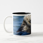 California Sea Otter Enhydra lutris grooms Tweekleurige Koffiemok (Links)