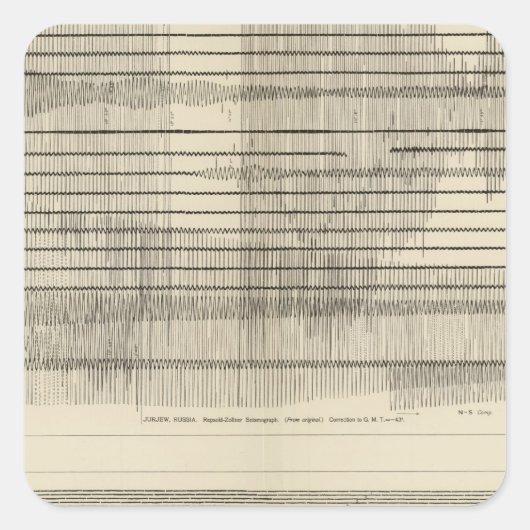California Seismogrammen 10 Vierkante Sticker (Voorkant)