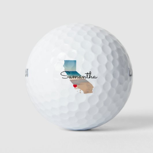 California Shape Heart Photo  Golfballen (Voorkant)