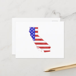California Shaped American Flag Patriotic Cali Briefkaart