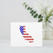 California Shaped American Flag Patriotic Cali Briefkaart (Staand voorkant)