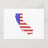 California Shaped American Flag Patriotic Cali Briefkaart (Voorkant)