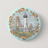California Shells Lighthouse Ronde Button 5,7 Cm (Voorkant)