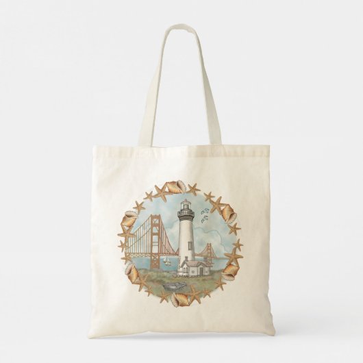 California Shells Lighthouse Tote Bag (Achterkant)