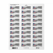 California Silver State American Flag Patriotic Etiket (Full Sheet)