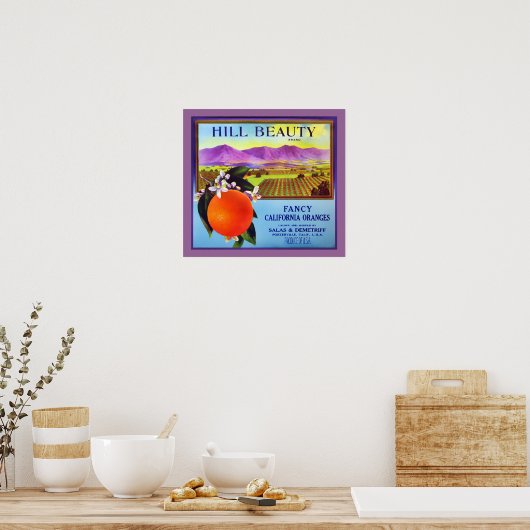 California Sinaasappels Fruit Advertisement Print (Keuken)