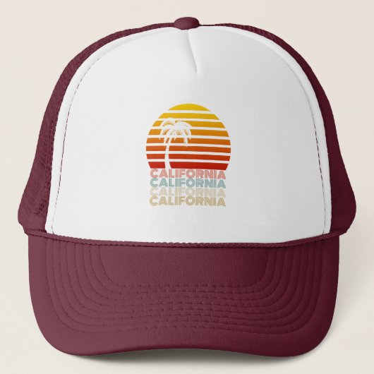 California Sommer Sunset Sunrise Retro Trucker Pet (Voorkant)