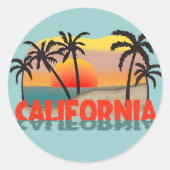 California Souvenir Ronde Sticker (Voorkant)