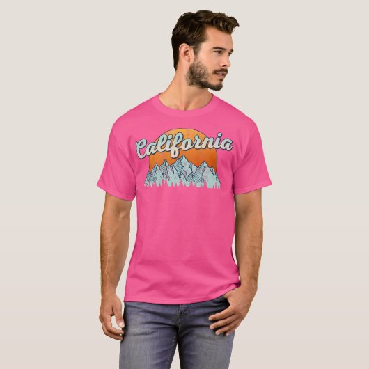 California Souvenir Wandelbergen Zonsondergang T-shirt (Voorkant volledig)
