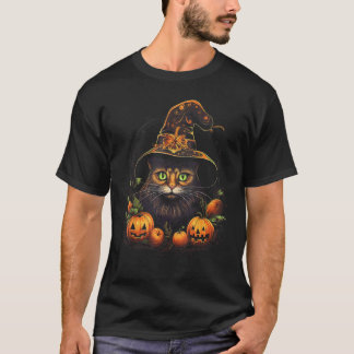 California Spangled Kat Halloween Grafische T-shir T-shirt