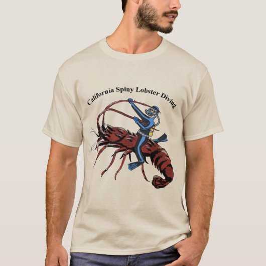 California Spiny Lobster Diving SCUBA Diver Urm T-shirt (Voorkant)