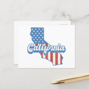 California Stars & Stripes Silhouet Briefkaart