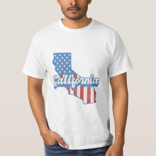 California Stars & Stripes Silhouet T-shirt (Voorkant)