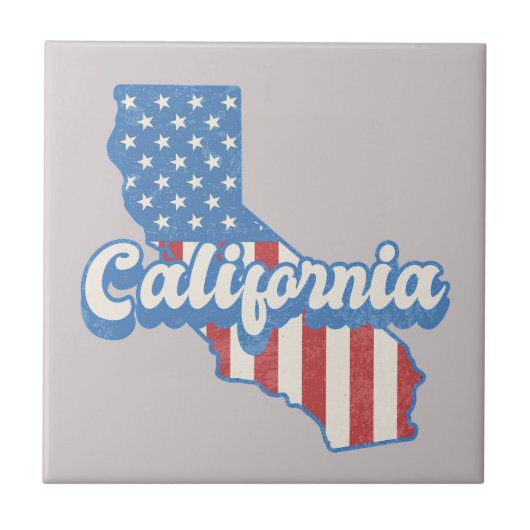 California Stars & Stripes Silhouet Tegeltje (Voorkant)
