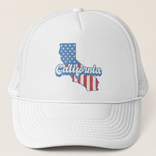 California Stars & Stripes Silhouet Trucker Pet (Voorkant)