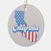 California Stars & Stripes Silhouette  Keramisch Ornament (Links)