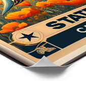 California State Bird - Californische kwartel Vint Poster (Hoek)