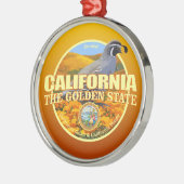 California State Bird & Flower Metalen Ornament (Links)