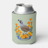 California State Bird Quail & Golden Poppy Blikjeskoeler (Blikje Voorkant)