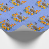 California State Bird Quail & Golden Poppy Cadeaupapier (Hoek)