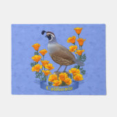 California State Bird Quail & Golden Poppy Deurmat (Voorkant)