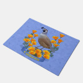 California State Bird Quail & Golden Poppy Deurmat (Schuin)