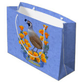 California State Bird Quail & Golden Poppy Groot Cadeauzakje (Achterkant Gekanteld)
