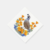 California State Bird Quail & Golden Poppy Servetten (Hoek)