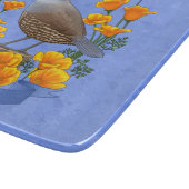 California State Bird Quail & Golden Poppy Snijplank (Hoek)