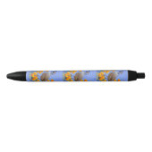 California State Bird Quail & Golden Poppy Zwarte Inkt Pen (Voorkant)