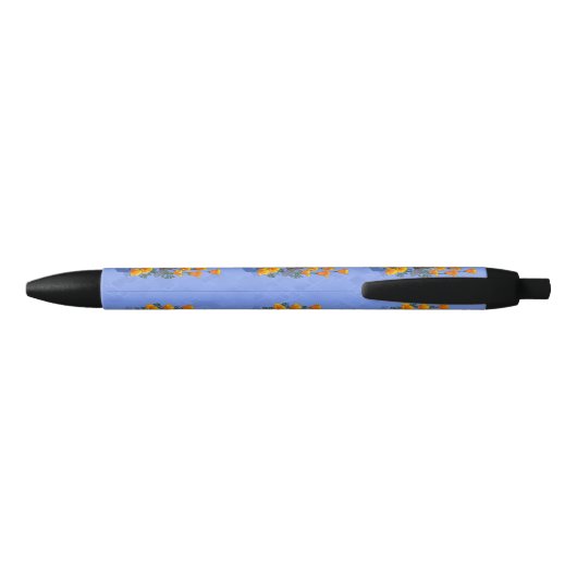 California State Bird Quail & Golden Poppy Zwarte Inkt Pen