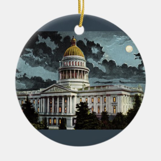 California State Capitol Maanlicht Keramisch Ornament (Voorkant)