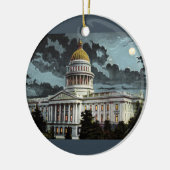 California State Capitol Maanlicht Keramisch Ornament (Links)