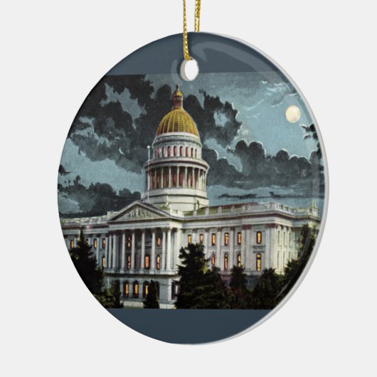 California State Capitol Maanlicht Keramisch Ornament (Links)