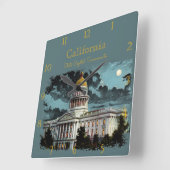 California State Capitol Moonlight Custom Square W Vierkante Klok (Hoek)