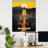 California State Capitol Sacramento Reis Poster (Thuiskantoor)