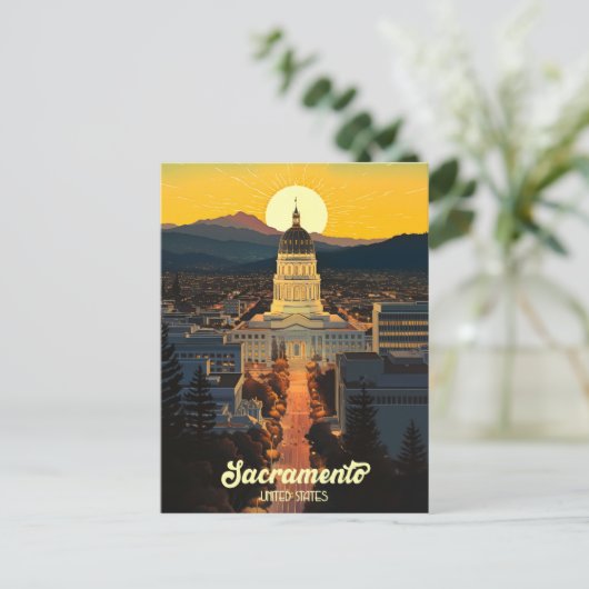 California State Capitol Sacramento Reisposter Briefkaart (Staand voorkant)