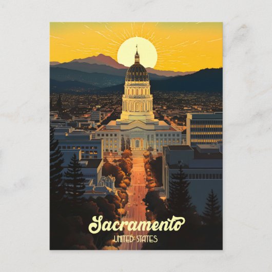 California State Capitol Sacramento Reisposter Briefkaart (Voorkant)