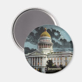 California State Capitool Moonlight Magnet (Voorkant / Achterkant)