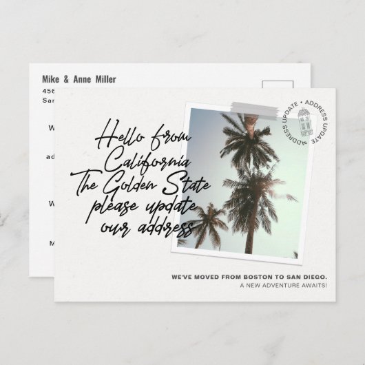 California State Destination Moving Aankondiging (Voorkant / Achterkant)