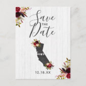 California State Destination Rustic Save the Date Aankondigingskaart (Voorkant)