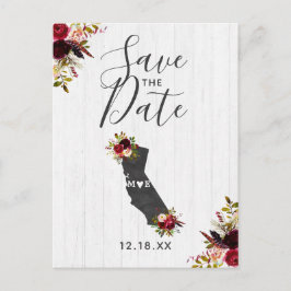 California State Destination Rustic Save the Date Aankondigingskaart