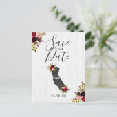 California State Destination Rustic Save the Date Aankondigingskaart (Staand voorkant)