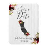 California State Destination Rustic Save the Date Magneet (Verticaal)