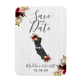 California State Destination Rustic Save the Date Magneet