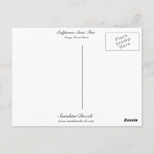 California State Fair Briefkaart (Achterkant)