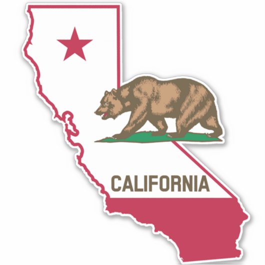 California State Flag Beer Sticker (Voorkant)